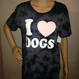 Ladies Fifth Sun Tie-Dye I ❤️ Dogs T-Shirt Medium